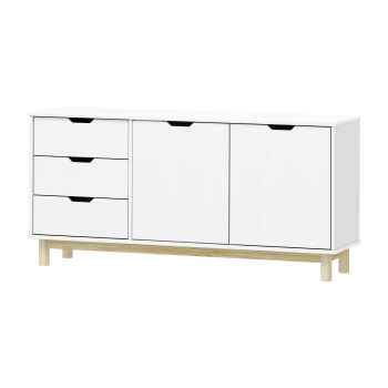 komód 2 ajtó + 3 fiók BONITO 2 fehér lakk