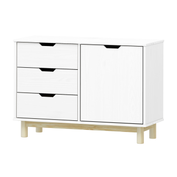 komód 1 ajtó + 3 fiók BONITO 2 fehér lakk