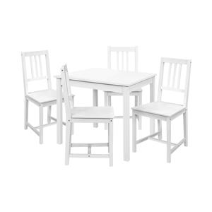 Étkezőasztal 8842B fehér lakk + 4 szék 869B fehér lakk