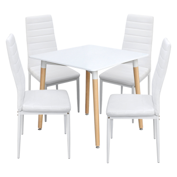 Étkezőasztal ONE 80x80 fehér + 4 szék SIGMA fehér