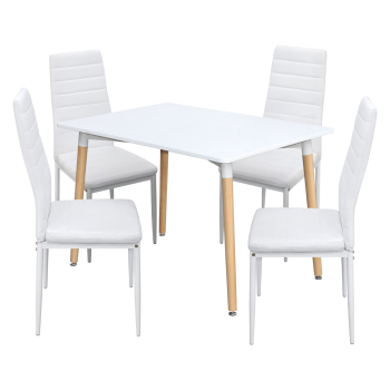 Étkezőasztal ONE 120x80 fehér + 4 szék SIGMA fehér