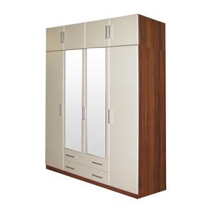Szekrény ESO 4 ajtós 61540 dió/fehér