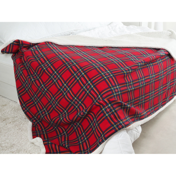 Takaró BUFFALO 150x200 piros és zöld kockás